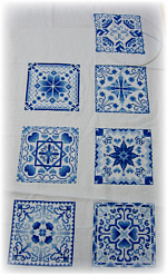 Blue Tiles Stitched by mihoままさん